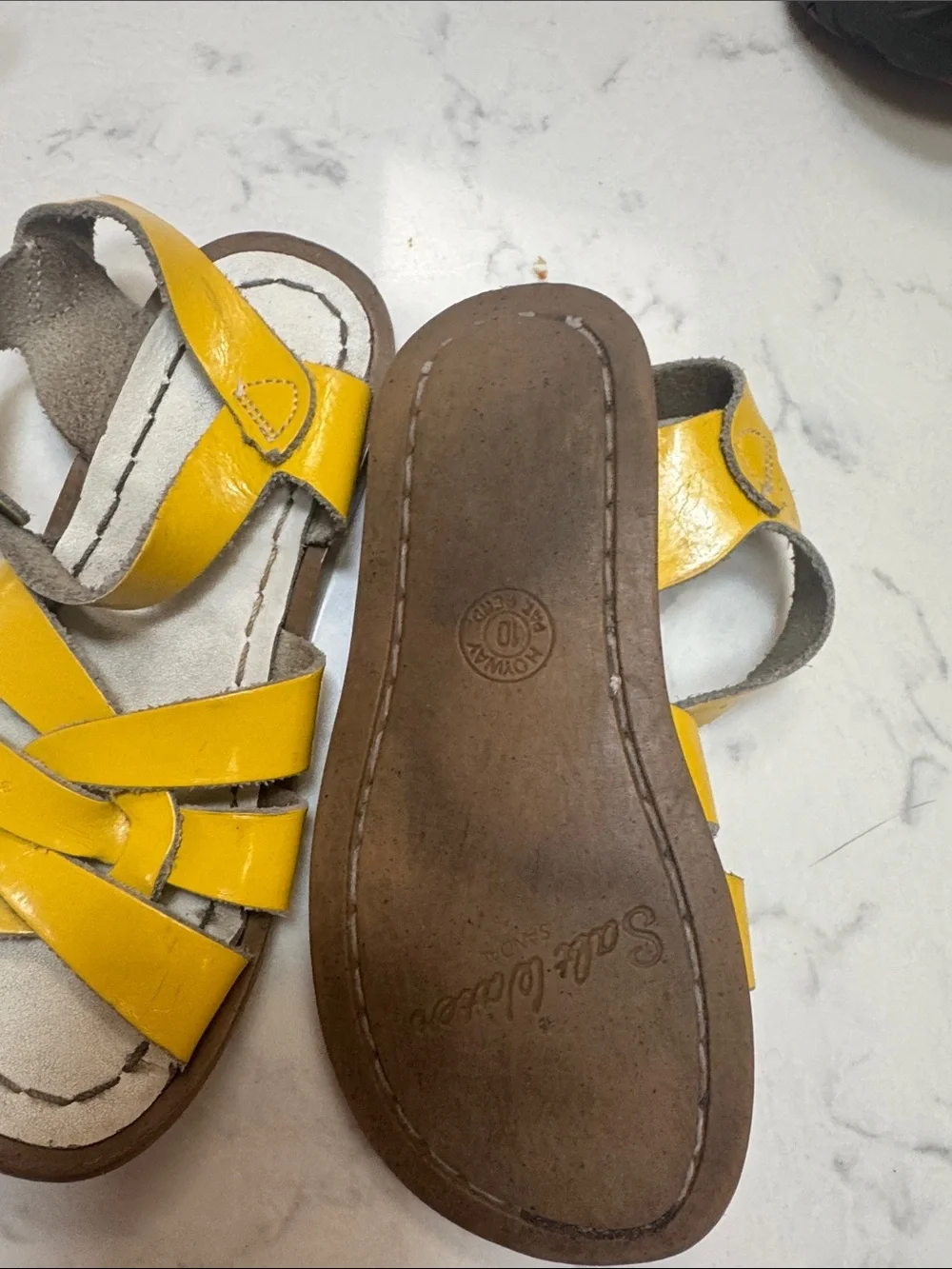 Salt Water Sandals by Hoy glossy yellow